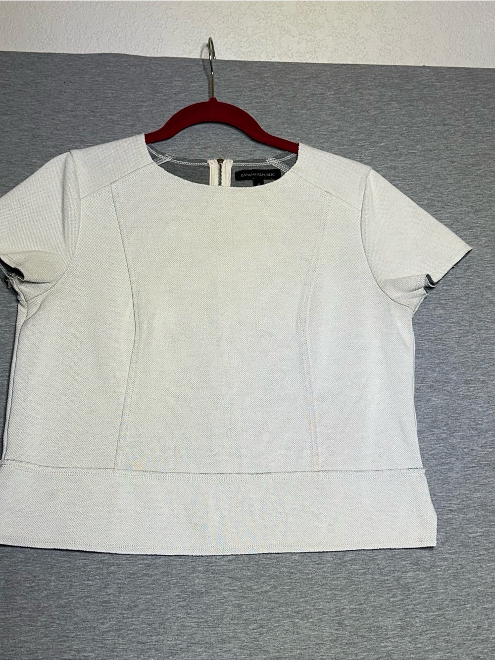 Banana Republic size S Short Sleeve Textured Crop Top Chic Workwear Staple
